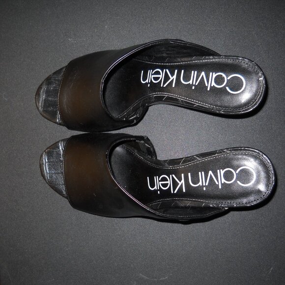 Calvin Klein WOMENS Black Wedge Slide Sandals - - SIZE 10 - Picture 3 of 4